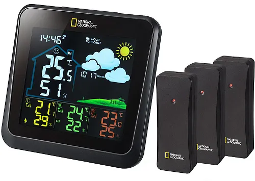obraz Kolorowa stacja meteorologiczna Bresser National Geographic VA z 3 czujnikami zewnętrznymi