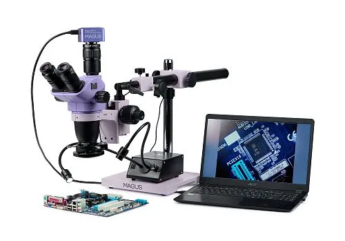 foto Cyfrowy mikroskop stereoskopowy MAGUS Stereo D8TR do napraw urządzeń elektronicznych,  1