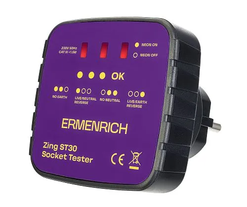 obraz Tester do gniazd sieciowych Ermenrich Zing ST30,  1