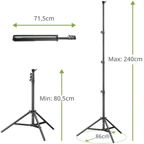 zdjęcie Kompaktowy statyw do lampy Bresser BR-TP240 PRO-1 240 cm,  3