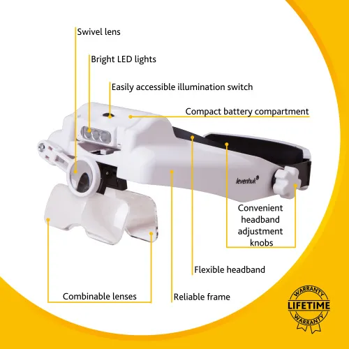zdjęcie Lupa nagłowna Levenhuk Zeno Vizor H7,  15