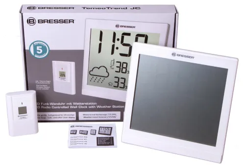 zdjęcie Stacja meteorologiczna Bresser TemeoTrend JC LCD RC (zegar ścienny), biała,  2