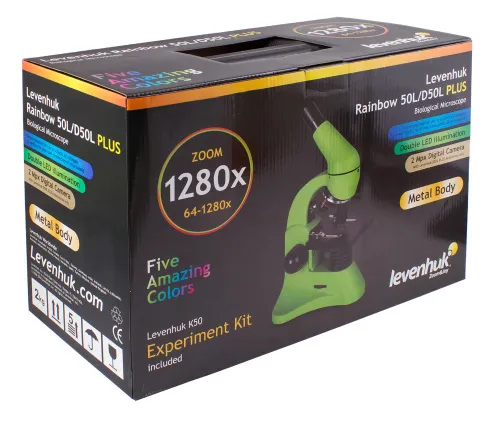 foto Mikroskop cyfrowy Levenhuk Rainbow D50L PLUS 2M, Moonstone\Kamień księżycowy - Produkt powystawowy,  22