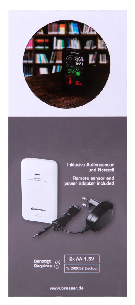 zdjęcie Stacja meteorologiczna Bresser Temeo Life H z kolorowym wyświetlaczem, czarna,  12