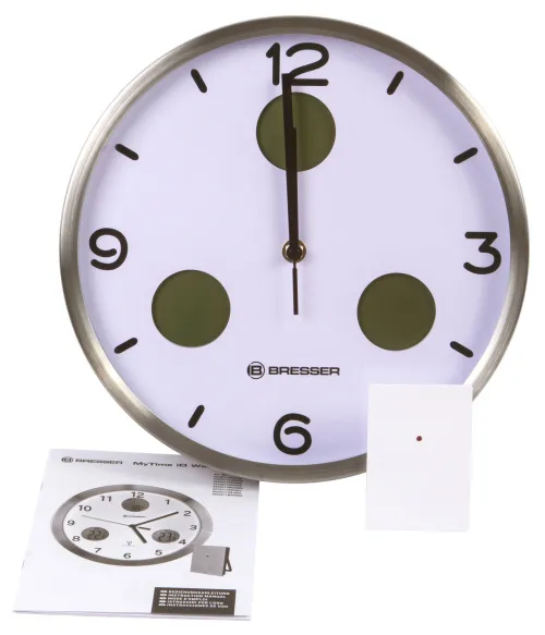 fotografia Zegar ścienny Thermo/Hygro Optus MyTime Bresser MyTime io NX 30 cm, biały,  7