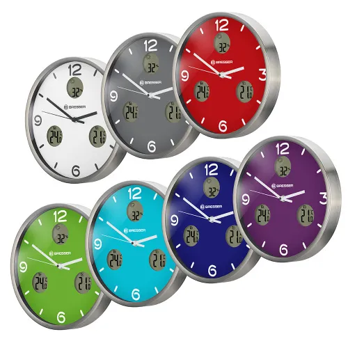 fotografia Zegar ścienny Thermo/Hygro Optus MyTime Bresser MyTime io NX 30 cm, biały,  12