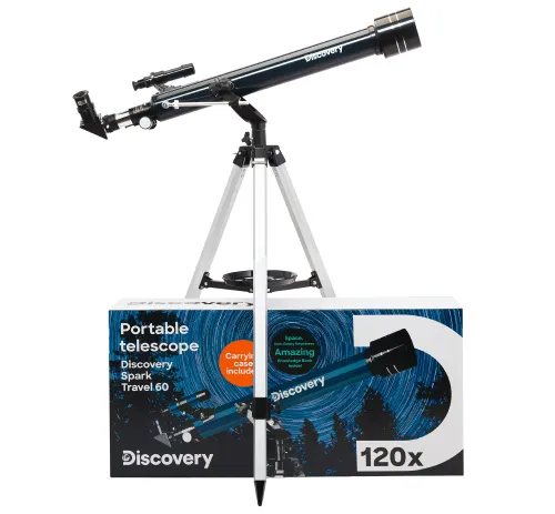 obraz Teleskop Levenhuk Discovery Spark Travel 60 z książką,  2