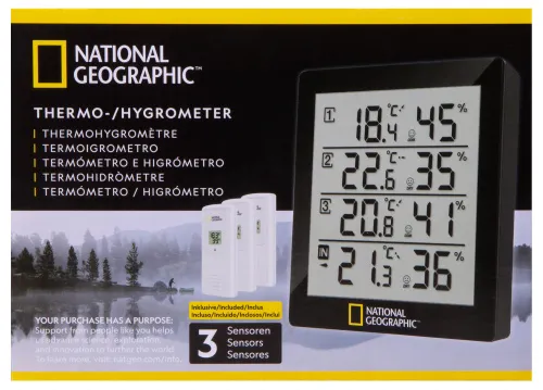 zdjęcie Termohigrometr Bresser National Geographic dla 4 zakresów pomiarowych, czarny,  11