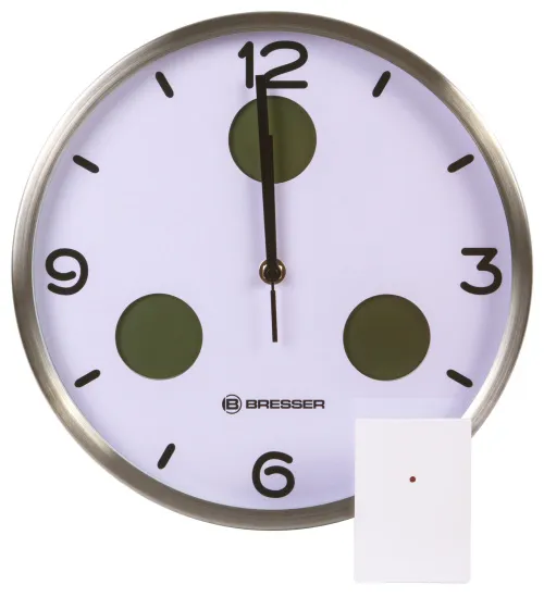 fotografia Zegar ścienny Thermo/Hygro Optus MyTime Bresser MyTime io NX 30 cm, biały,  2