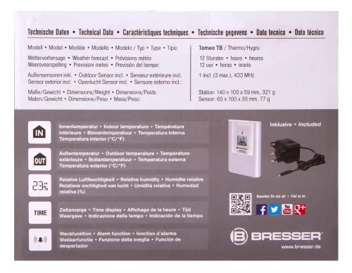zdjęcie Stacja meteorologiczna Bresser Temeo TB RC,  15
