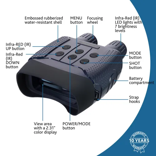 foto Cyfrowa lornetka noktowizyjna Levenhuk Discovery Night BL10 ze statywem,  15