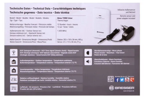 fotografia Stacja meteorologiczna Bresser z kolorowym wyświetlaczem, czarna,  11
