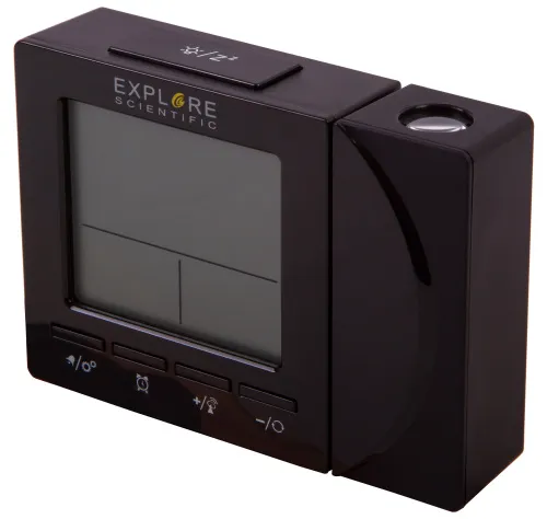 foto Budzik cyfrowy Explore Scientific  RC z projektorem i wskazaniem temperatury w pomieszczeniu, czarny,  8