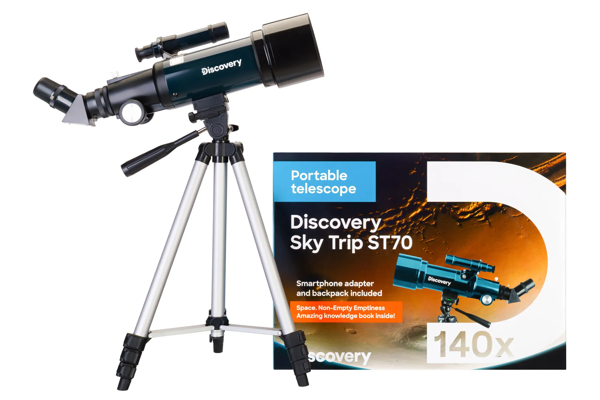 fotografia Teleskop Levenhuk Discovery Sky Trip ST70 z książką,  2