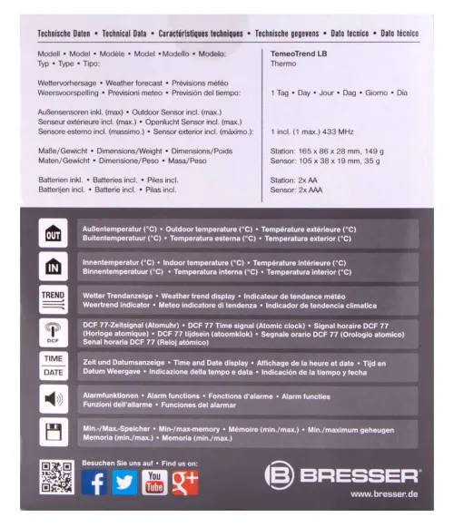 foto Stacja meteorologiczna Bresser TemeoTrend LB RC,  12