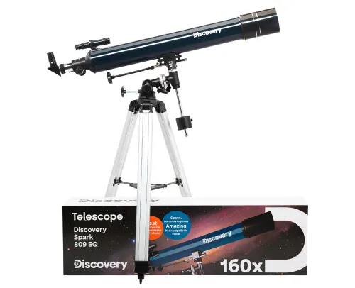 foto Teleskop Levenhuk Discovery Spark 809 EQ z książką,  2