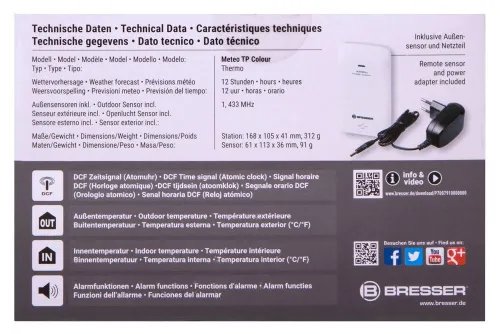 fotografia Zegar projekcyjny Bresser z kolorowym wyświetlaczem, czarny,  13