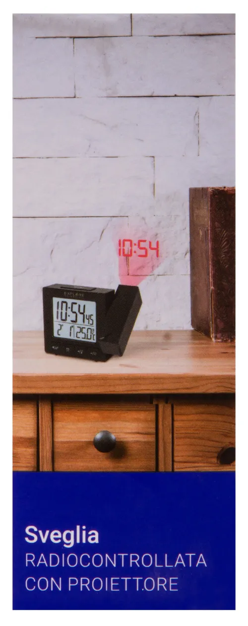 foto Budzik cyfrowy Explore Scientific  RC z projektorem i wskazaniem temperatury w pomieszczeniu, czarny,  18