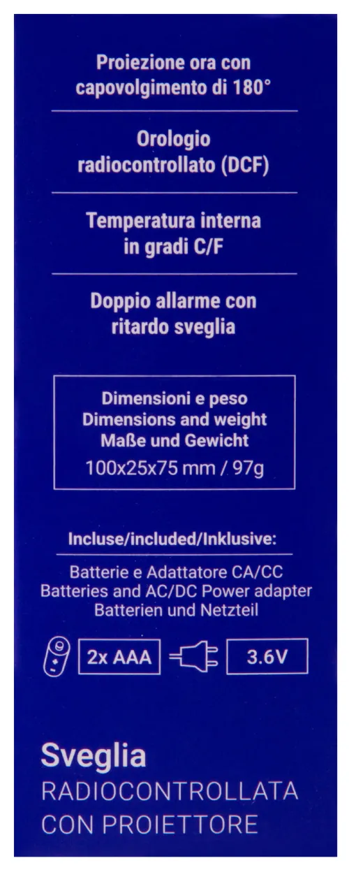 foto Budzik cyfrowy Explore Scientific  RC z projektorem i wskazaniem temperatury w pomieszczeniu, czarny,  19