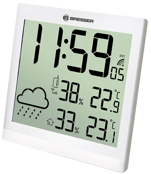 zdjęcie Stacja meteorologiczna Bresser TemeoTrend JC LCD RC (zegar ścienny), biała